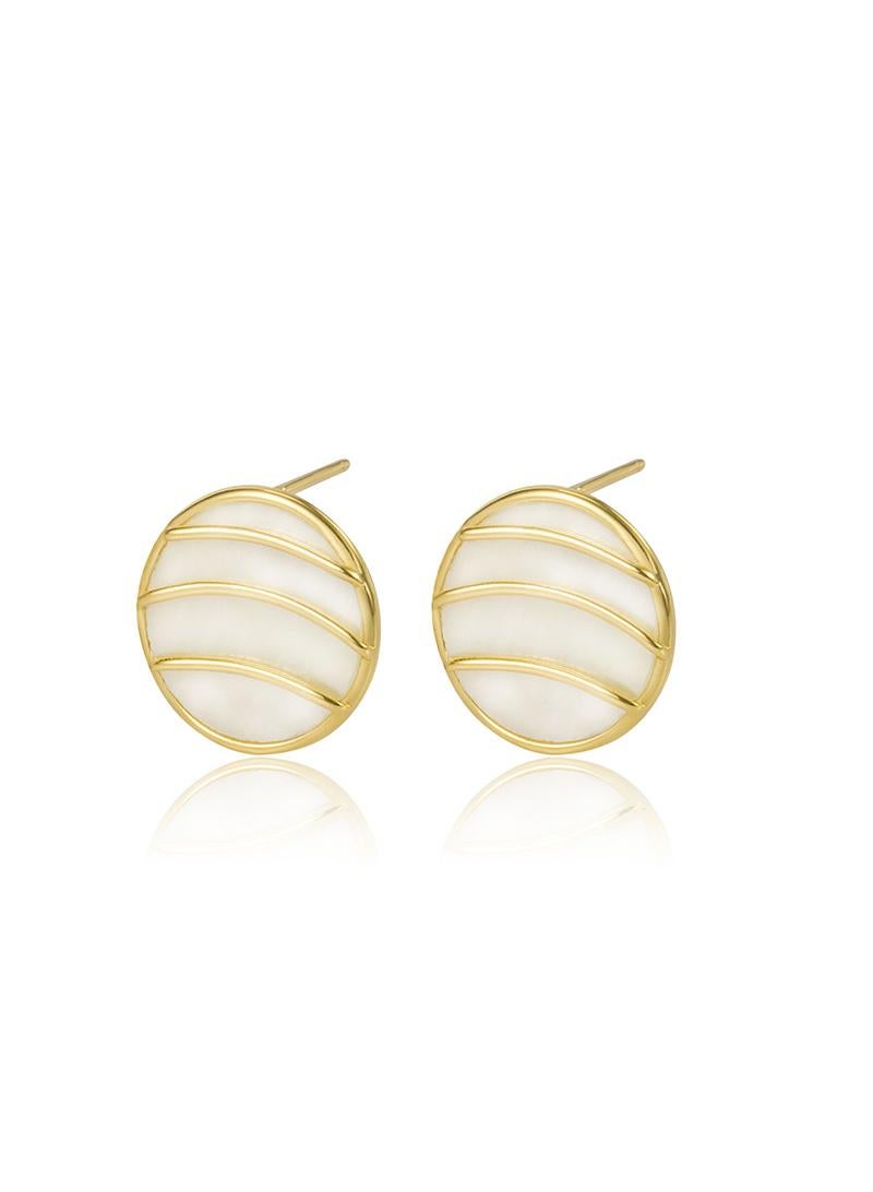 Y&D 18K Gold Round Hollow Fritillaria Earrings For Women  - Image 1