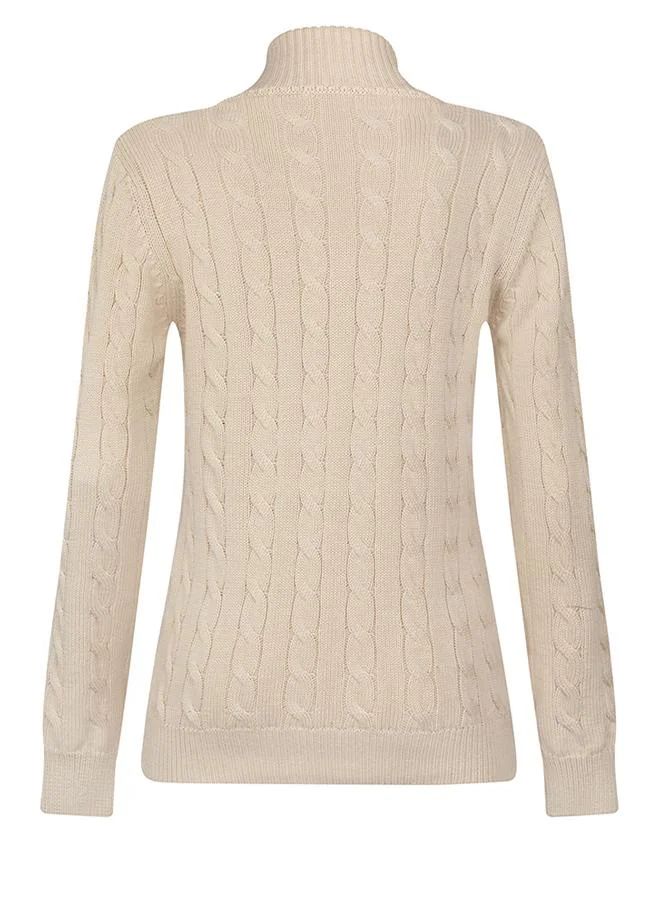 FELIX HARDY Beige Cable Knit Cardigan for Women | Best Price UAE
