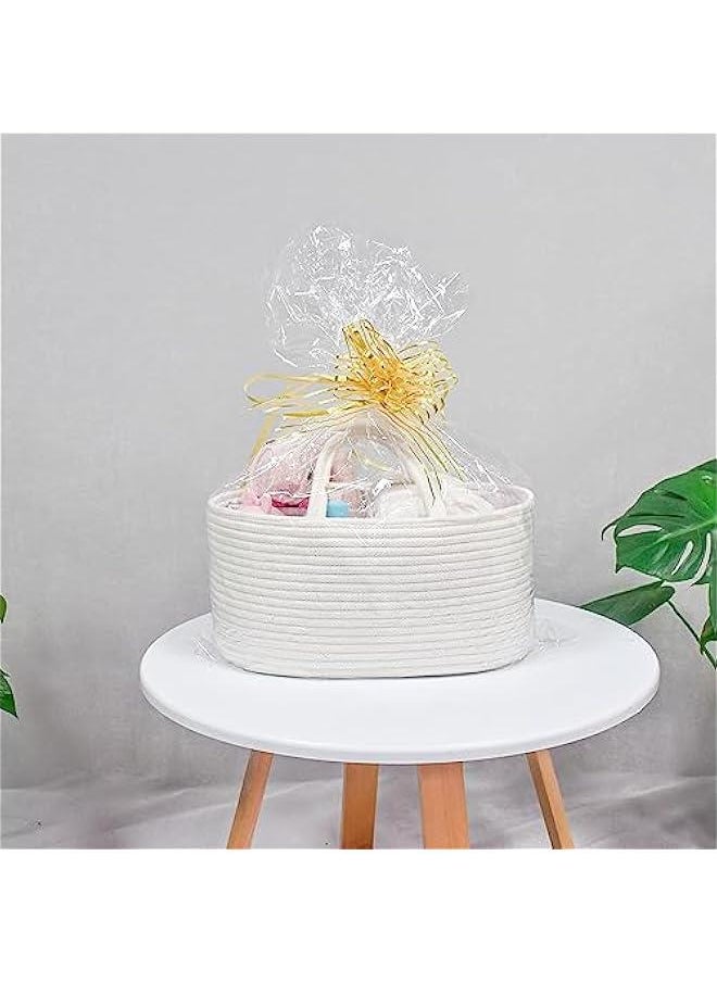 Gonice Baby Diaper Caddy, Nursery Storage Bin and Car Organizer for Diapers Wipes, Cotton Rope Basket Changing Table Caddy  - Image 3