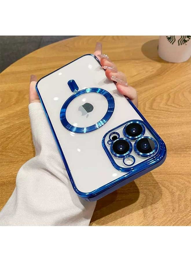 Ocean - iPhone 15 Plus Electroplated Case (Blue/Clear), Camera Lens Full Protection, Compatible with MagSafe Wireless Charging, Shockproof Soft TPU Dust-Proof Slim Phone iPhone 15 Plus Cover 6.7 Inch - Image 1