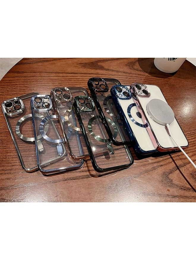 Ocean - iPhone 15 Plus Electroplated Case (Blue/Clear), Camera Lens Full Protection, Compatible with MagSafe Wireless Charging, Shockproof Soft TPU Dust-Proof Slim Phone iPhone 15 Plus Cover 6.7 Inch - Image 1