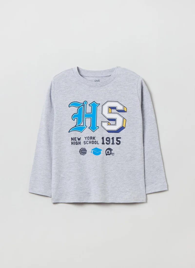 او في اس Long-sleeved T-shirt with print