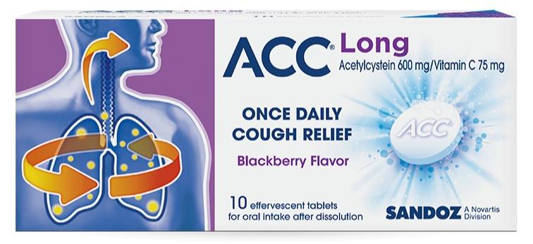 ACC Long Once Daily Cough Relief 600mg Effervescent