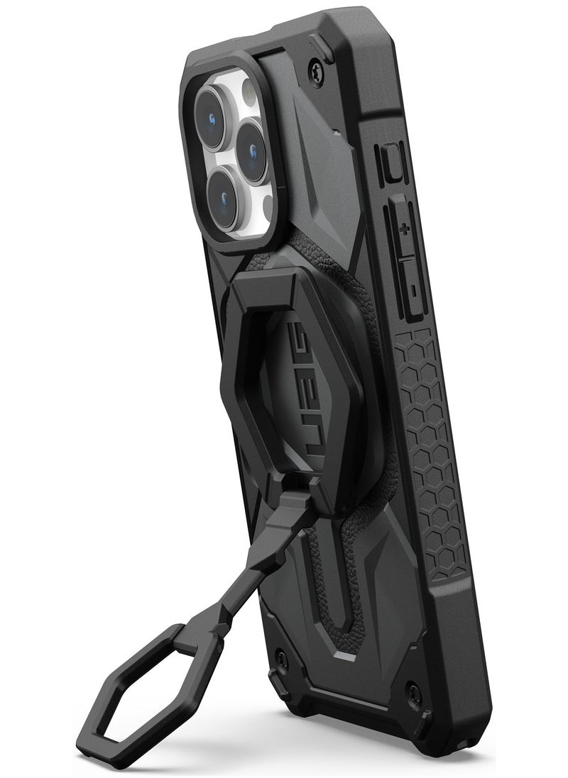 Urban Armor Gear - UAG MagSafe Ring Grip Stand Magnetic Phone Holder Grip with 360 Degree Rotation Adjustable Kickstand for iPhone 15 / 14/13/12 series and MagSafe Compatible Case - Black - Image 1