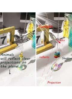 Y&D Crystal Suncatchers with Prisms Hanging, Sun Catcher Decor Indoor Rainbow Maker Ornament Owl Hummingbird Butterfly Prism Suncatchers, Wind Chime Windows Garden Decorations Pack of 5  - Image 4