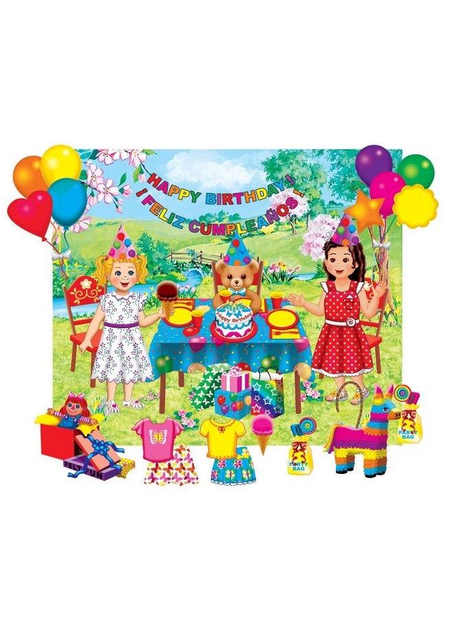 ليتل فوك فيجوالز مجموعة Little Folk Visuals Felt Fun: شخصيات حفلات أعياد الميلاد المصنوعة من الفلانيل/اللباد المقطوعة مسبقًا مع لوحة لعب مثبتة مقاس 13 × 15 بوصة، مجموعة من 26 قطعة 