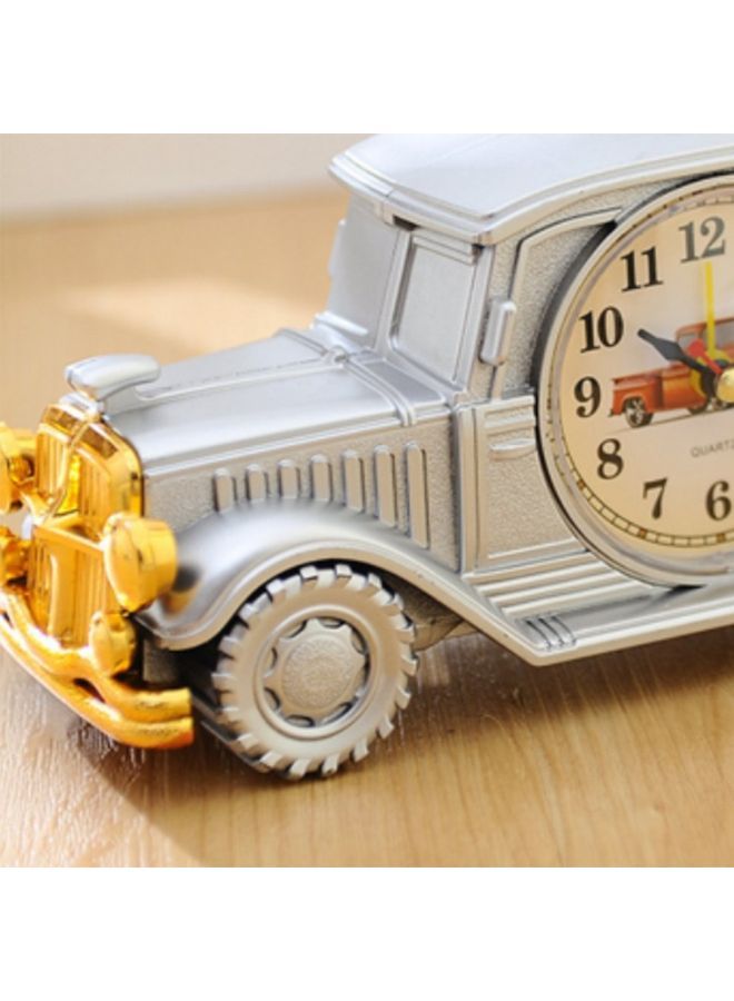 NIBEMINENT Antique Car Design Alarm Clock Silver 23x13x6cm - Image 2