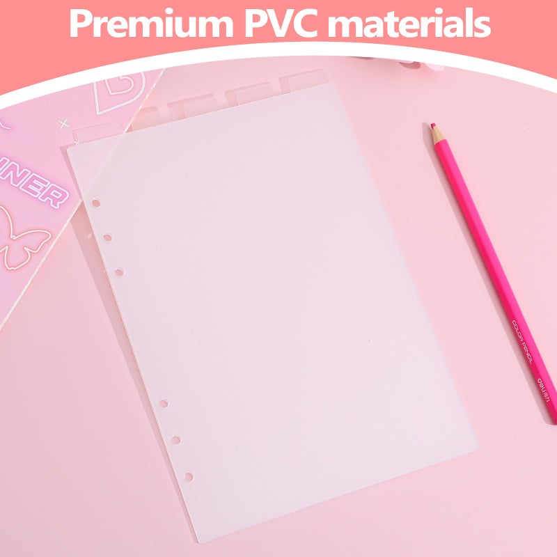 A5 PVC Index Dividers Detachable Binder Tabs Six Hole Pages for Office School Supplies - Image 4