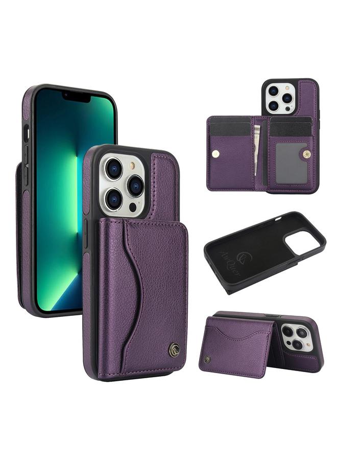 The Bros Case For iPhone 13 Pro Max AwQuer Horizontal Flip Card Bag Holder Leather Phone Case