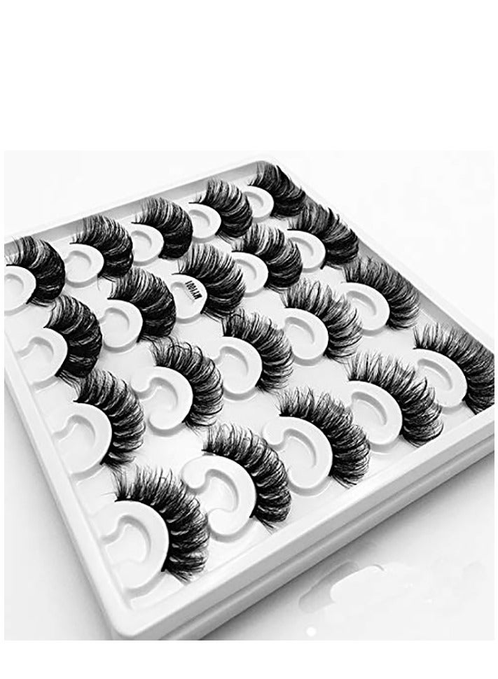 SYOSI 10pair Mink Eyelashes 15mm Lashes Fluffy Messy 3D False Eyelashes Dramatic Long Natural Lashes Makeup Mink Lashes - Image 1