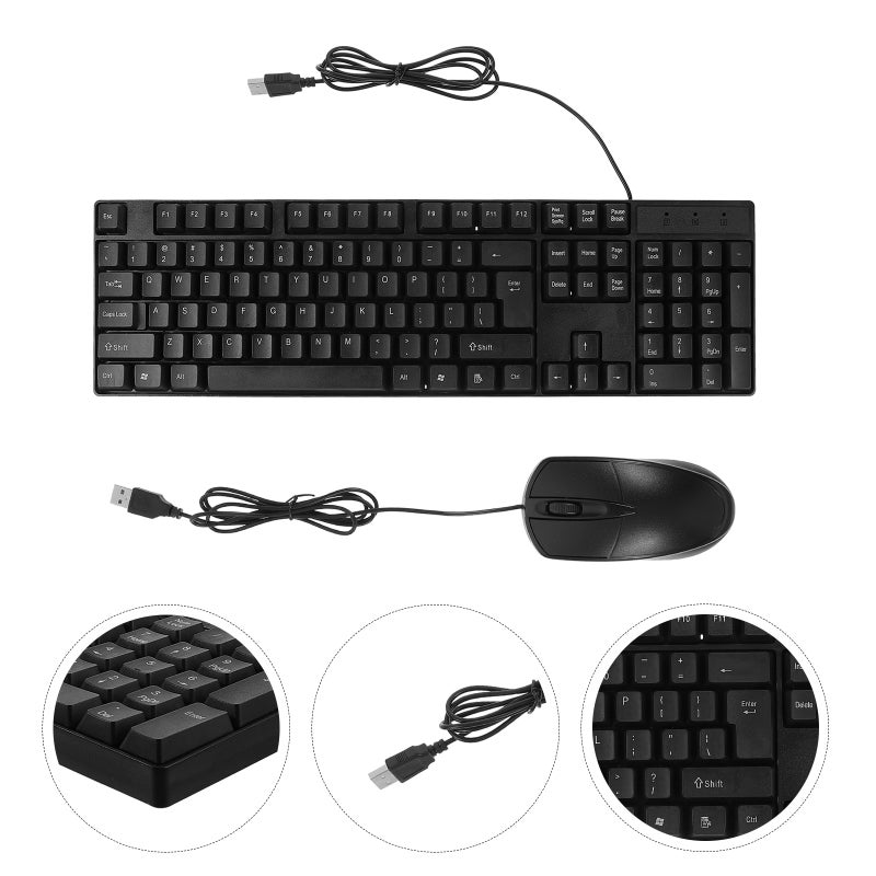 Computer Mouse and Keyboard, Plug and Play Wired USB, Ideal for Typing Gaming Work - Image 5