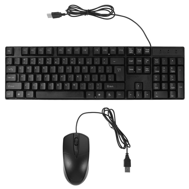 Computer Mouse and Keyboard, Plug and Play Wired USB, Ideal for Typing Gaming Work - Image 1