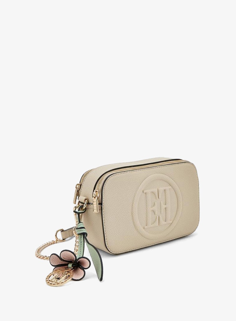 ELLE Monogram Embossed Crossbody Bag With Chain Strap - Image 3