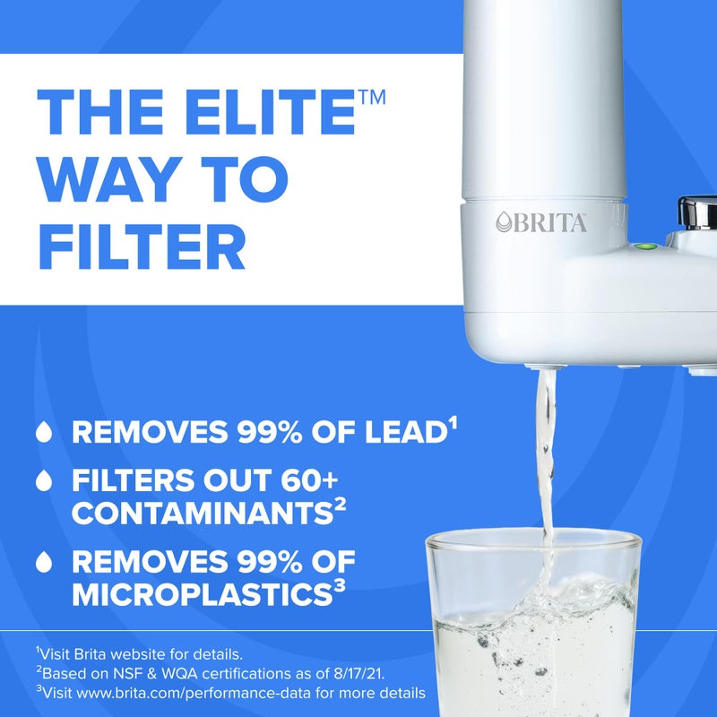Brita Faucet Mount Water Filter System, White, No-Wait Filtration, Easy Install, Multi-Use Tap Water Filter for Kitchens, Bathrooms & Small Spaces - Image 2