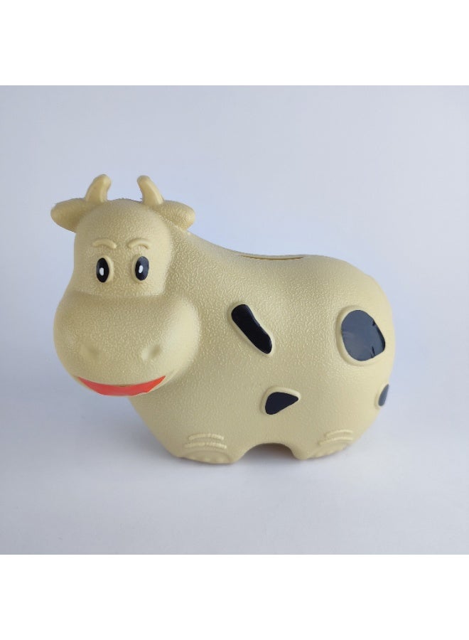 Strong Unbreakable Plastic Money Saving Bank – Cow Shape - Image 1