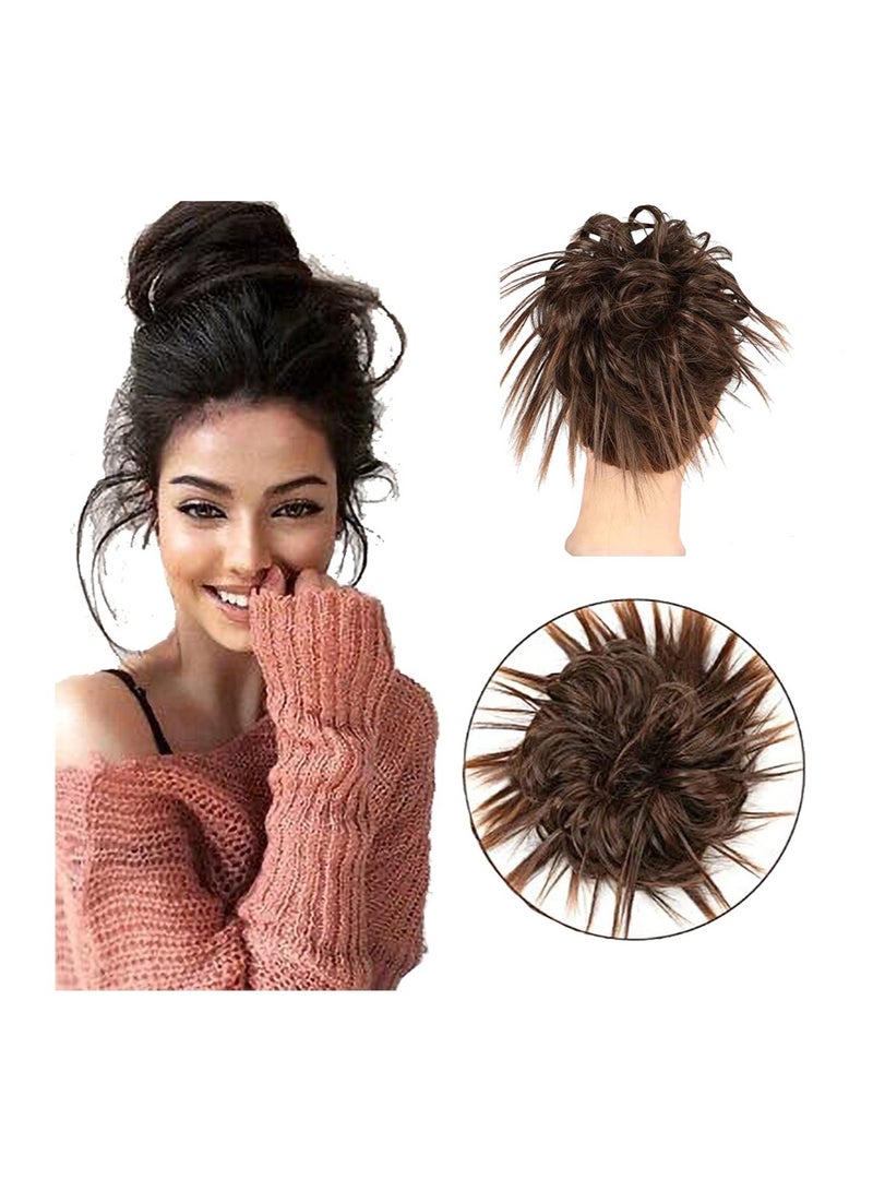 إستيل كعكة الكوكتيل الفوضوي ، وصلات شعر على شكل كعكة ، وصلات شعر مرن ، قطعة شعر ، وصلات شعر مستقيمة - Image 1