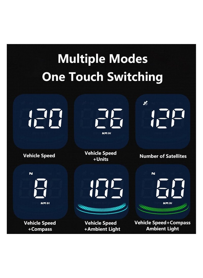 SHEZA STAR Car Head-Up Display Car Outdoor Off-Road GPS Speed Guide HD Digital GPS Speedometer HUD Head-Up Display GPS Universal Multifunction Speedometer Velocimeter - Image 4