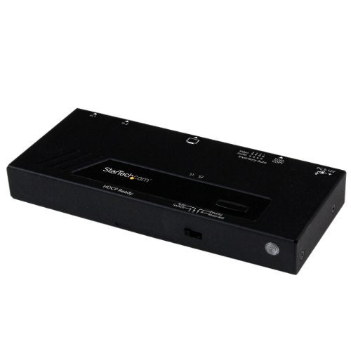StarTech.com 2 Port HDMI Switch w/ Automatic and Priority Switching - 2 In 1 Out HDMI Selector with Automatic Priority Switching – 1080p, TAA (VS221HDQ) - Image 1