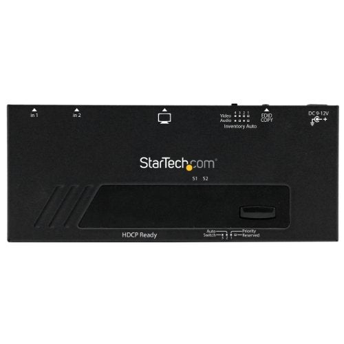 StarTech.com 2 Port HDMI Switch w/ Automatic and Priority Switching - 2 In 1 Out HDMI Selector with Automatic Priority Switching – 1080p, TAA (VS221HDQ) - Image 2