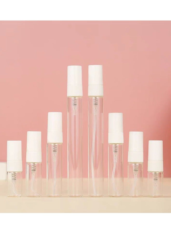Sudaego 10-Piece Mini Atomizer Spray Refillable Fragrance Sample Glass Bottle Clear Refillable white-cap container for perfume  - Image 1