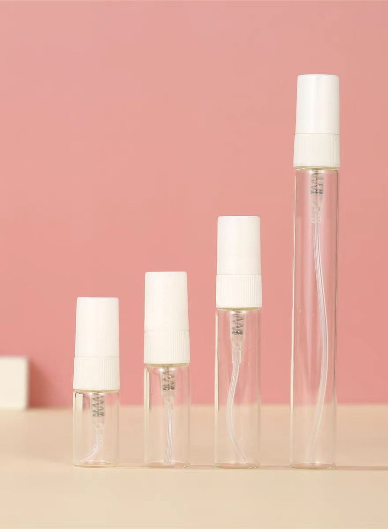 Sudaego 10-Piece Mini Atomizer Spray Refillable Fragrance Sample Glass Bottle Clear Refillable white-cap container for perfume  - Image 3