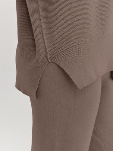 LILLUSORY Lounge Sets For Women 2 Two Piece Outfits 2025 Fall Winter Airport Trendy Matching knit Sweat Suit Sweaters Pants Sweatsuit Loungewear Cute Travel Fashion Clothes Nutmeg XL - Image 4