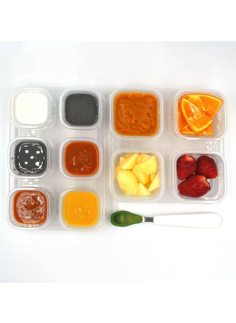 Baby Food Blocks Containers, 6 Pack Leakproof Baby Food Jars with Lids, Resuable BPA Free Baby Food Jars, Microwave, Freezer & Dishwasher Safe(60ml)