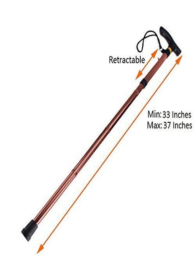 SR BIOTECH Height Adjustable Folding Walking Stick for Old People,Non-Slip Grip Handle for Men & Women,Collapsible Walking Stick,Campingne Base for Hiking Camping, Stick for Old Man Walking - Image 3