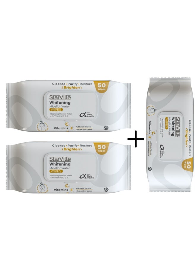 StarVille Whitening Micellar Water Wipes 50 2+1