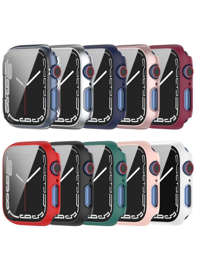 جراب حماية لساعة Apple Watch iwatch9 جراب حماية من الغلاف المقوى جراب مدمج لساعة Apple Watch 7/8 - اللون: فضي - الأبعاد الخارجية: 41 مم - Image 5