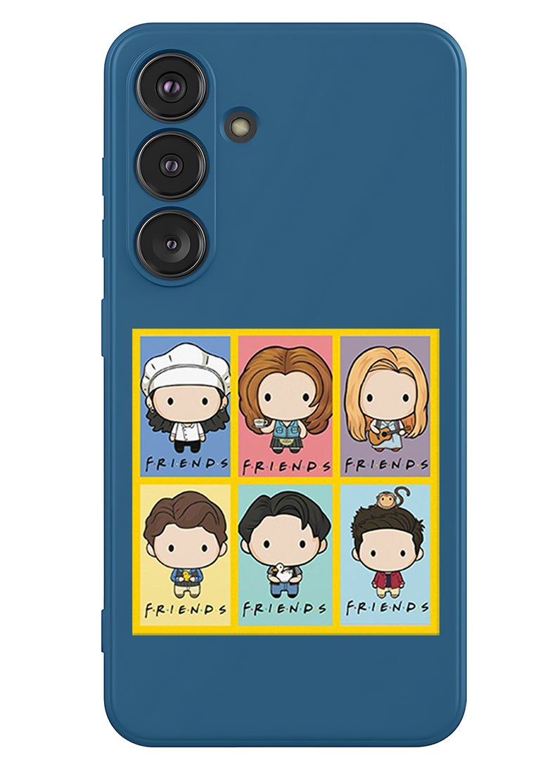 Theodor Protective Slim Fit Case Liquid Silicone Cover with Full Body Protection Anti-Scratch Shockproof Case For Samsung Galaxy S25 (Blue) - friends - Image 1