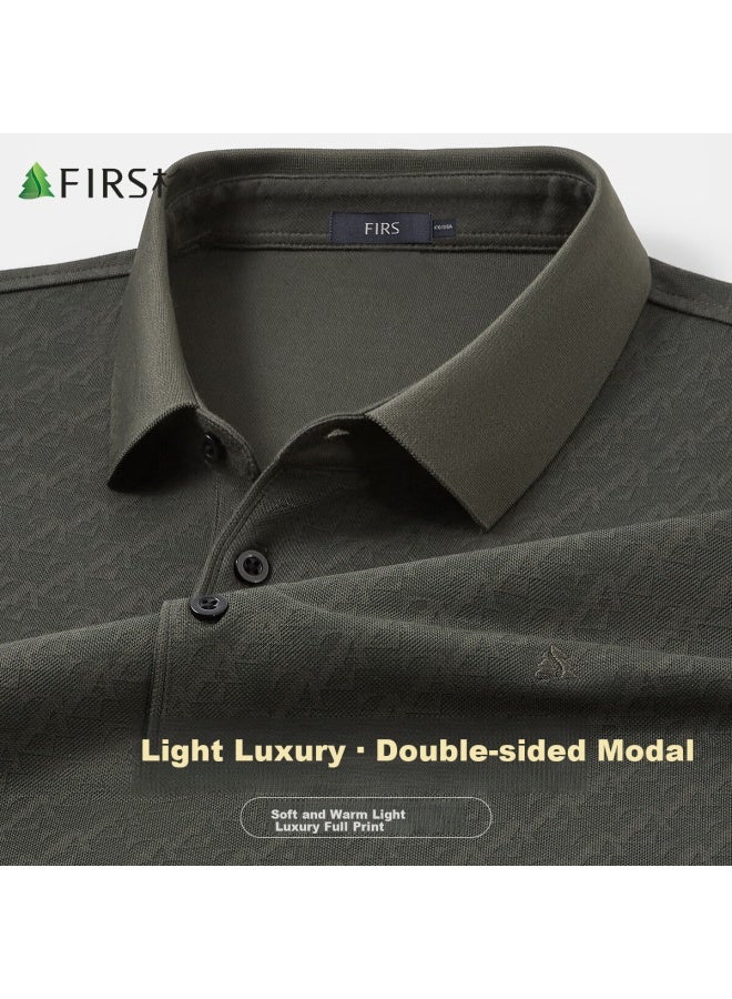 FIRS Shanshan Long Sleeve T-shirt Men Autumn New Warm Base Polo Shirt - Image 1