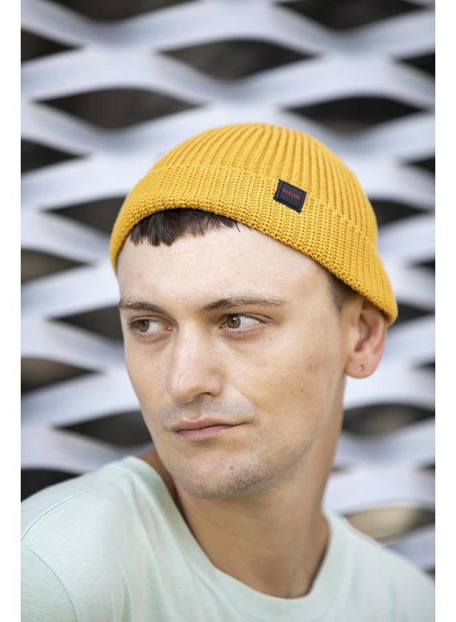 DASMINI Fisherman Beanie,Skull Cap Mens Cotton Beanie Winter hat Small Short Warm Gift (Mustard, Size M) - Image 2