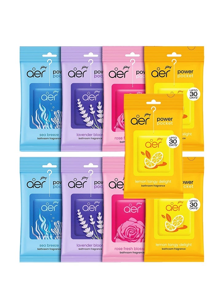 غودريج آير معطر جو جودريج إير باور بوكيت للحمام والمرحاض، يدوم حتى 30 يومًا، 10 غرام، عبوة من 9 قطع - Image 2