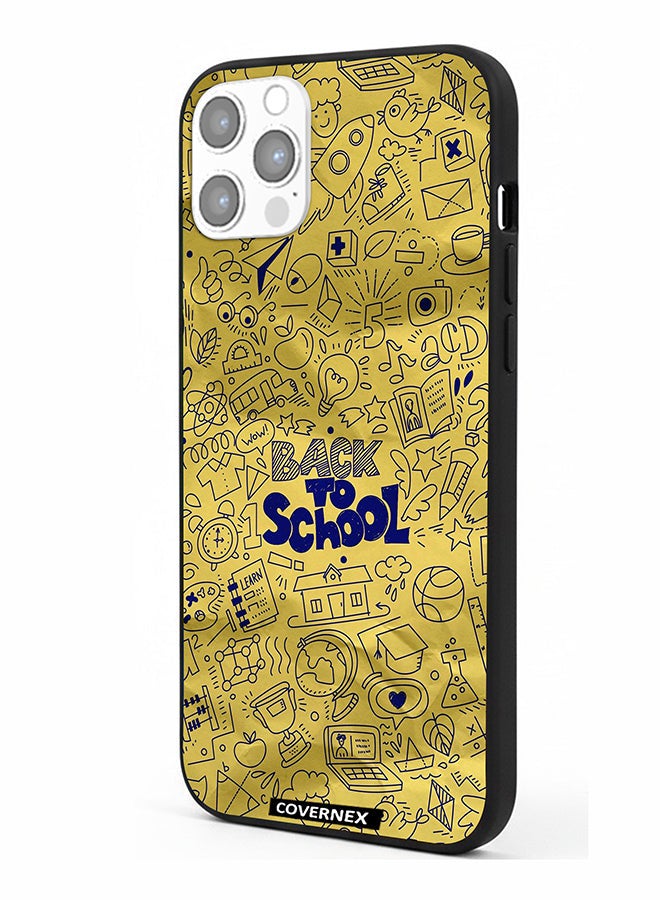 Covernex Apple iPhone 12 Pro Protective Case Cover Printed Featuring Doodle Art Back To School - Image 1