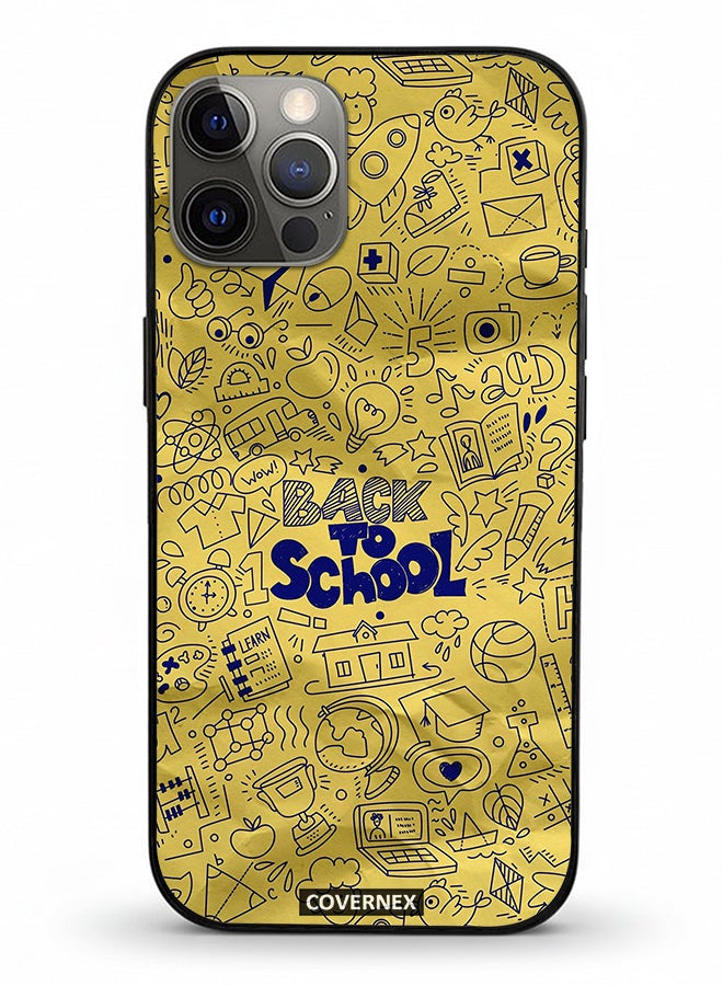 Covernex Apple iPhone 12 Pro Protective Case Cover Printed Featuring Doodle Art Back To School - Image 2