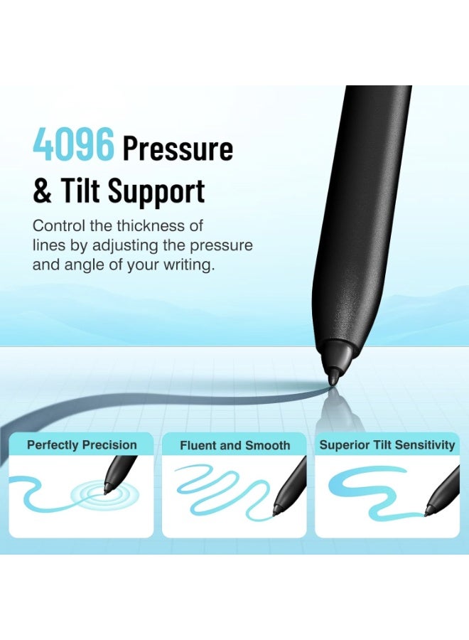 Magnetic Stylus Pen for Remarkable 2 Pen with Eraser, Digital Replacement Pen for Remarkable 2 Stylus Alternative Marker Plus, 4096 Pressure Sensitivity, Palm Rejection, Tilt Support with 5 Pen Tips - Image 5