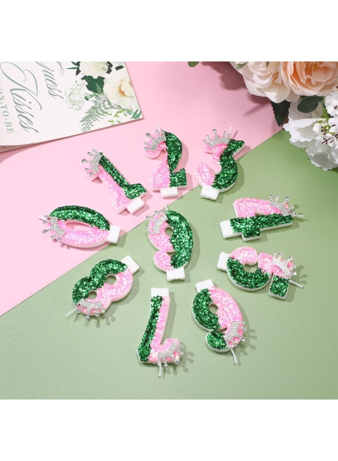 Birthday Number Candles,Pink Crown Birthday Candles for Cake,Glitter Number Candle Cake Topper with Sequins for Girls,Women, Anniversary Celebrations Supplies  - Image 5
