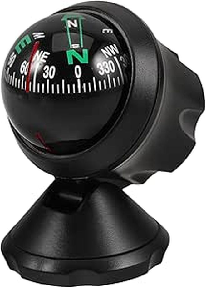 Car Dash Mount Compass Ball With Adhesive Base Auto Navigation Direction Finder For Vehicle Outdoor Travel Camping SUV Motorcycle - Image 1