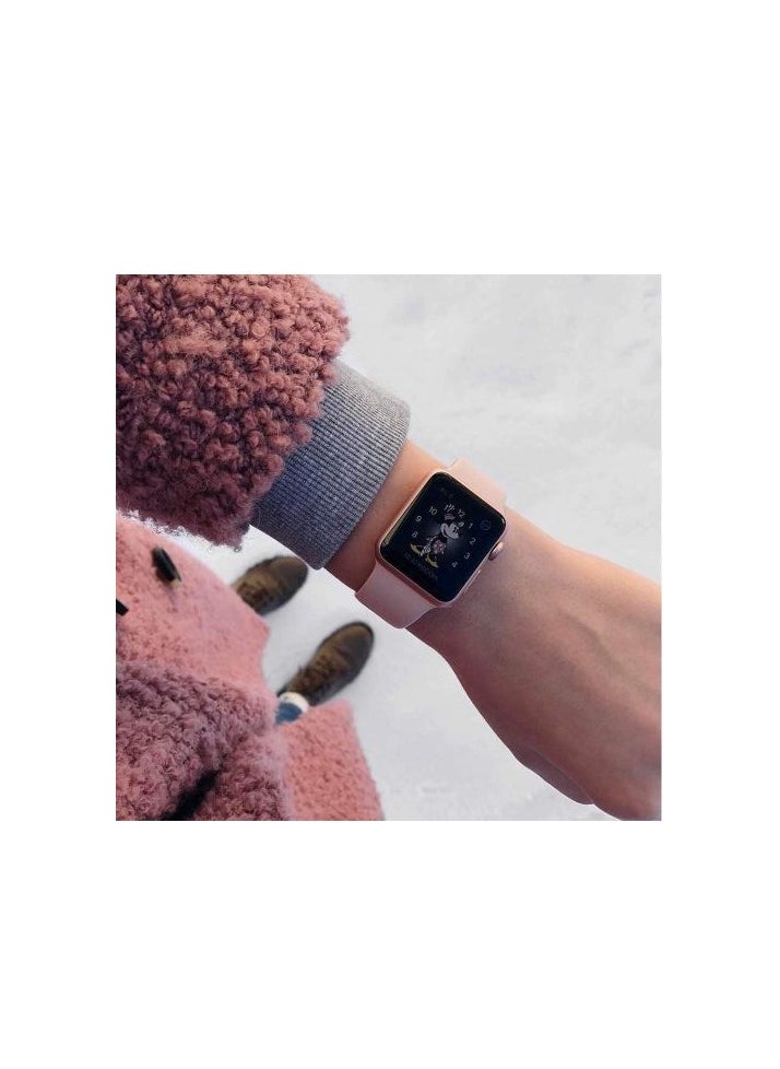 Generic - For Apple Watch Series 4/5/6 Strap Band 42/44mm -Sport Rubber Bracelet - Sand Pink - Image 1