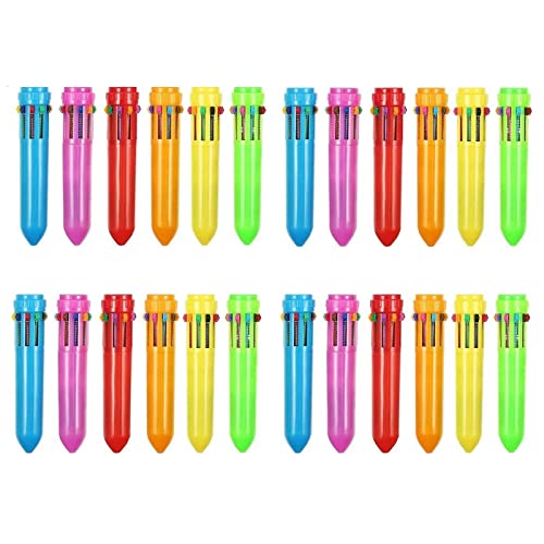 Kaptin 24 Pack Multicolor Ballpoint Pen Mini Shuttle Pens mini pens, Retractable Ballpoint Pens Multicolor Pens kids pens Office School Supplies for Students Children - Image 1