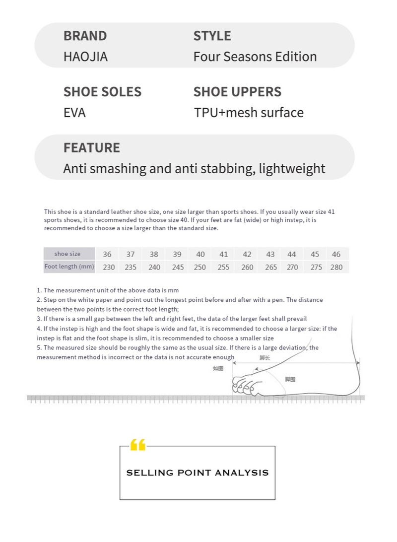 أحذية أمان رجالية ذات أصابع فولاذية، خفيفة الوزن ومريحة، مقاومة للثقب ومقاومة للانزلاق، مقاومة للتآكل ومتينة، مريحة لفترات طويلة من الوقوف، خفيفة الوزن وجيدة التهوية، أحذية عمل يمكن ارتداؤها أيضًا كأحذية رياضية عصرية. - Image 3