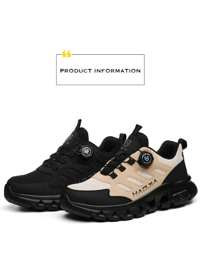 أحذية أمان رجالية ذات أصابع فولاذية، خفيفة الوزن ومريحة، مقاومة للثقب ومقاومة للانزلاق، مقاومة للتآكل ومتينة، مريحة لفترات طويلة من الوقوف، خفيفة الوزن وجيدة التهوية، أحذية عمل يمكن ارتداؤها أيضًا كأحذية رياضية عصرية. - Image 2