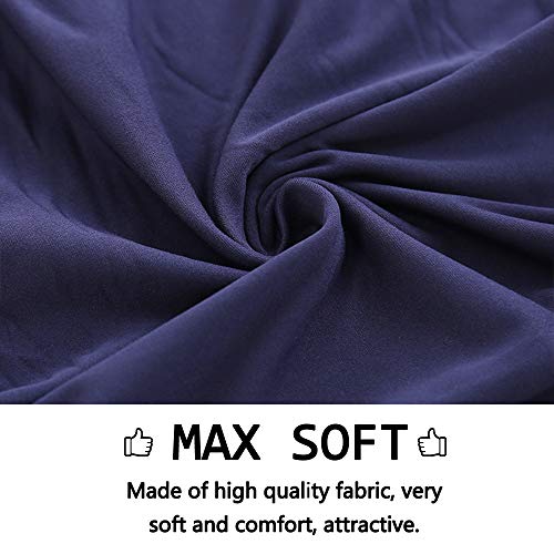 CCTFS Stretch Dining Chair Slipcovers, XL/Oversized Removable Washable Soft Spandex Extra Large Dining Room Chair Covers for Kitchen Hotel Table Banquet Solid Color (2 Per Set, Navy) - Image 4
