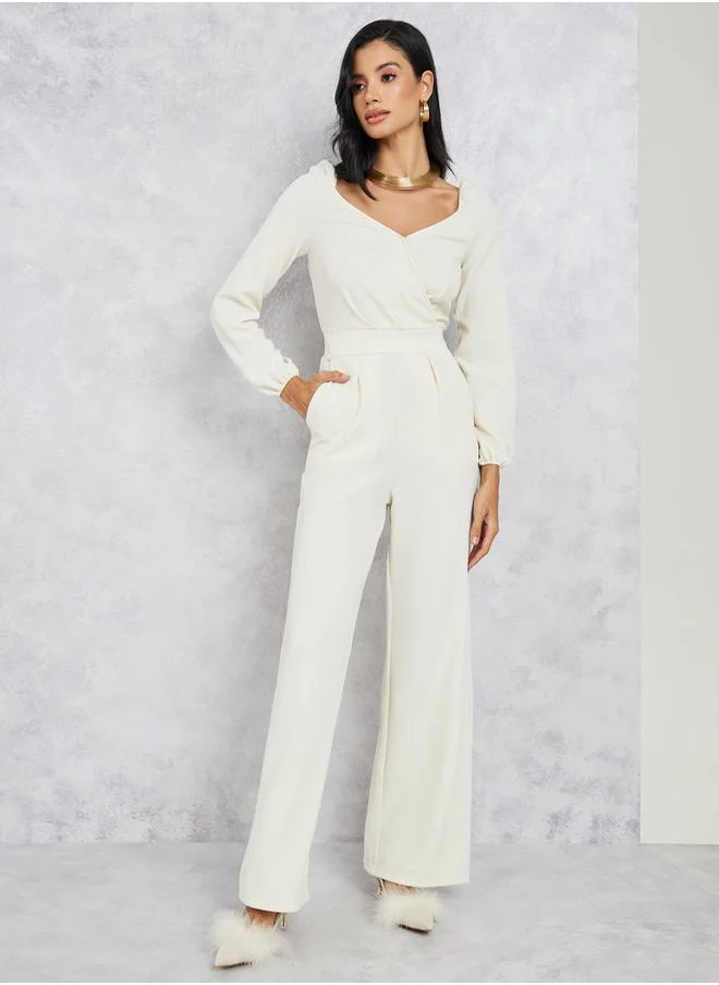 ستايلي Textured Knit Straight Leg Jumpsuit