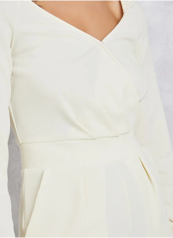 ستايلي Textured Knit Straight Leg Jumpsuit