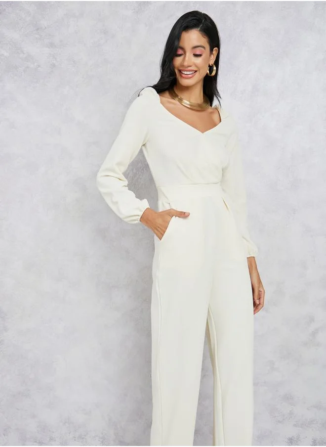 ستايلي Textured Knit Straight Leg Jumpsuit