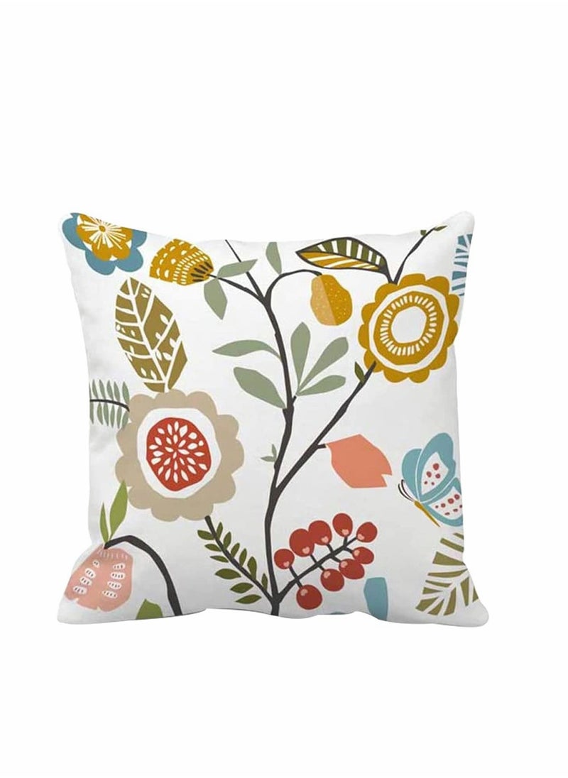 Excefore Set of 4 Throw Pillow Covers Set 18 x 18 Inch Green Leaves Decorative Spring Decoration Cotton Linen Square Cushion Covers for Sofa Couch Car Bedroom Home Decor  - Image 3