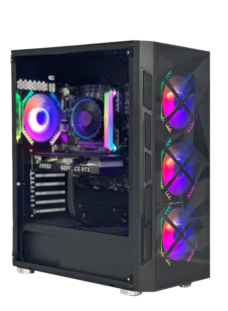 WJCOOLMAN TRIO 4DF RGB Mid Tower Gaming PC Case – Black - Image 2