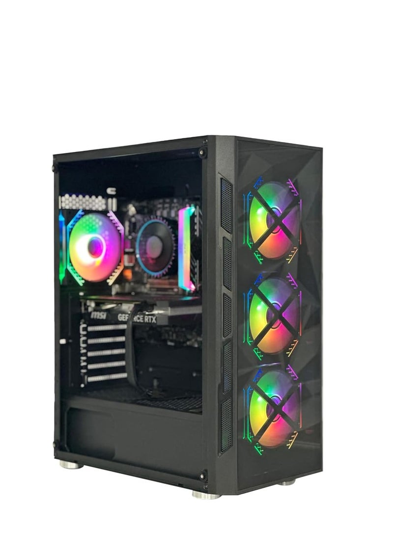 WJCOOLMAN TRIO 4DF RGB Mid Tower Gaming PC Case – Black - Image 5